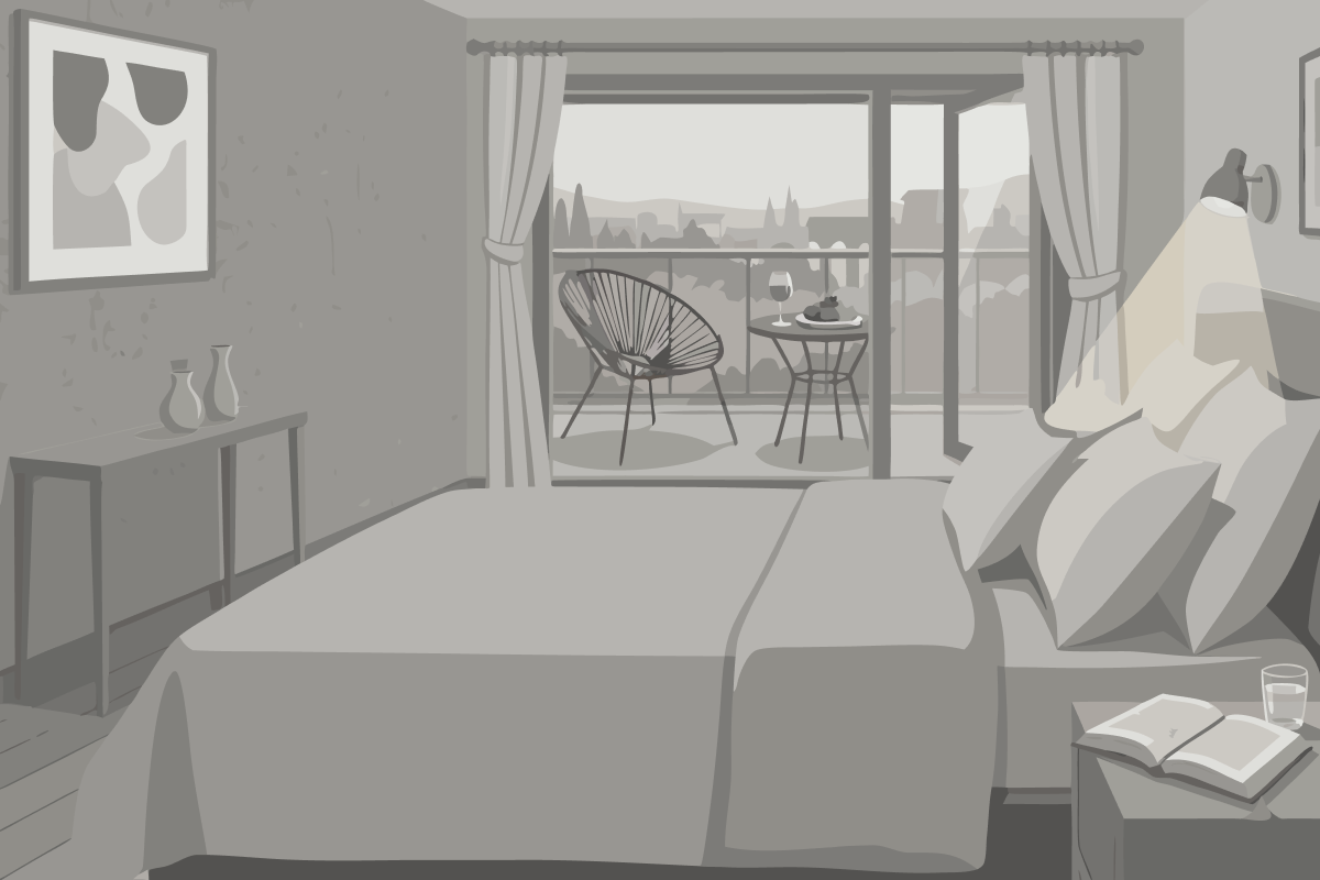 Doppelzimmer mit seitlichem Meerblick – Obergeschoss (keine Haustiere erlaubt)